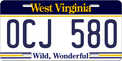 WV license plate OCJ580