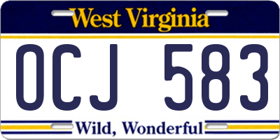 WV license plate OCJ583