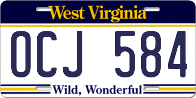 WV license plate OCJ584