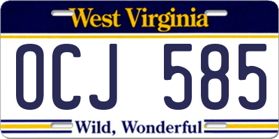 WV license plate OCJ585