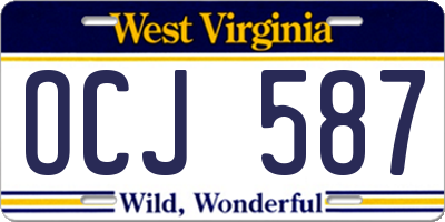 WV license plate OCJ587