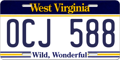 WV license plate OCJ588