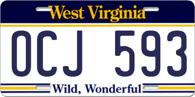 WV license plate OCJ593