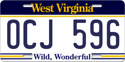 WV license plate OCJ596