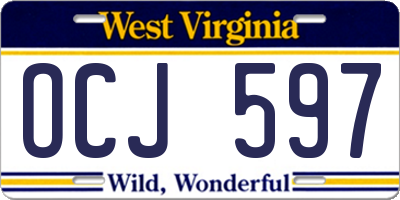WV license plate OCJ597