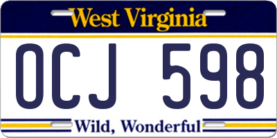 WV license plate OCJ598