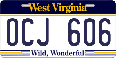 WV license plate OCJ606