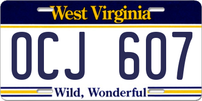 WV license plate OCJ607