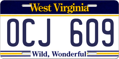 WV license plate OCJ609