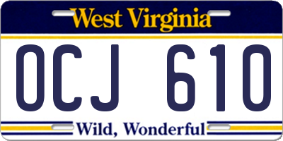 WV license plate OCJ610