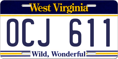 WV license plate OCJ611