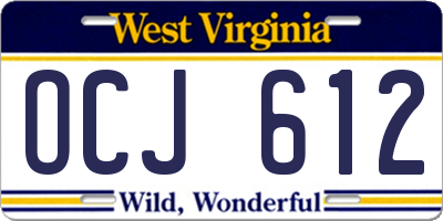 WV license plate OCJ612