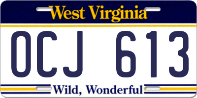 WV license plate OCJ613