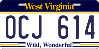 WV license plate OCJ614