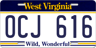WV license plate OCJ616