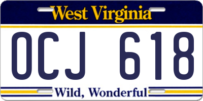 WV license plate OCJ618