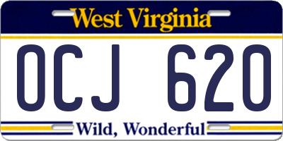 WV license plate OCJ620