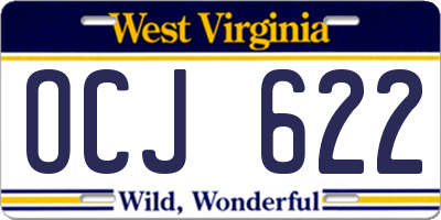 WV license plate OCJ622