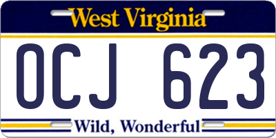 WV license plate OCJ623
