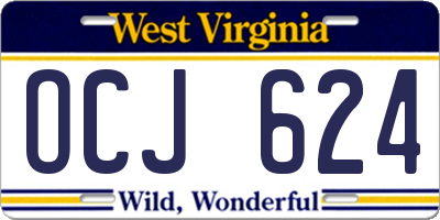 WV license plate OCJ624