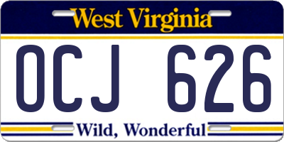 WV license plate OCJ626