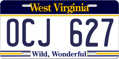WV license plate OCJ627