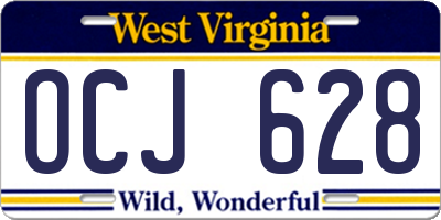 WV license plate OCJ628