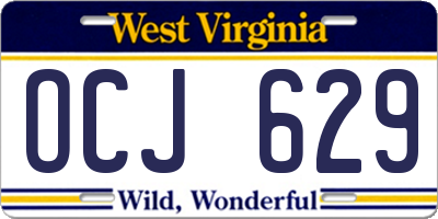 WV license plate OCJ629