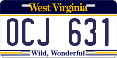 WV license plate OCJ631