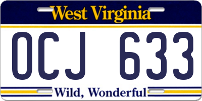 WV license plate OCJ633