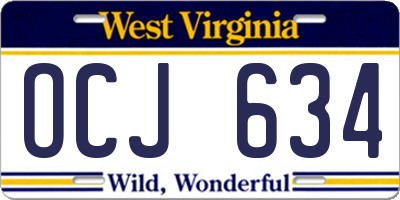 WV license plate OCJ634
