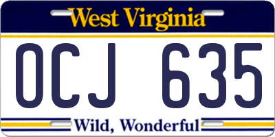 WV license plate OCJ635