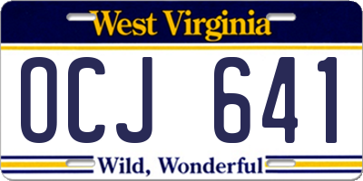 WV license plate OCJ641
