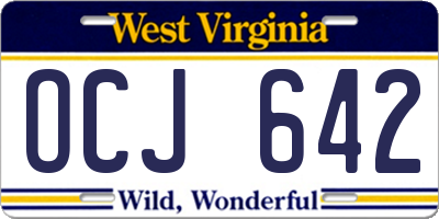 WV license plate OCJ642