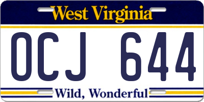 WV license plate OCJ644