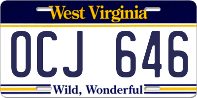 WV license plate OCJ646