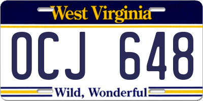 WV license plate OCJ648