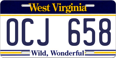 WV license plate OCJ658
