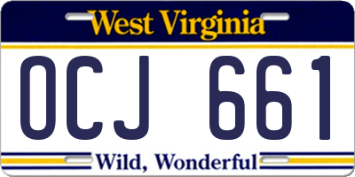 WV license plate OCJ661