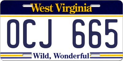 WV license plate OCJ665