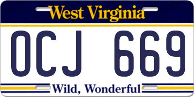 WV license plate OCJ669