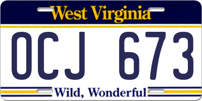 WV license plate OCJ673