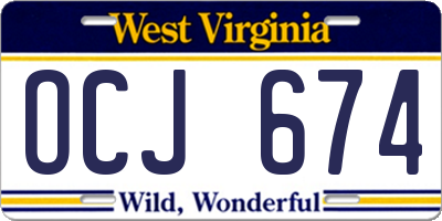 WV license plate OCJ674