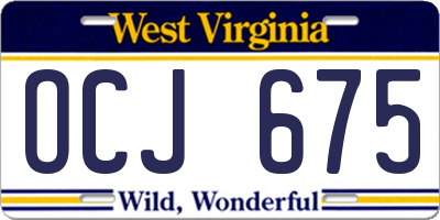 WV license plate OCJ675
