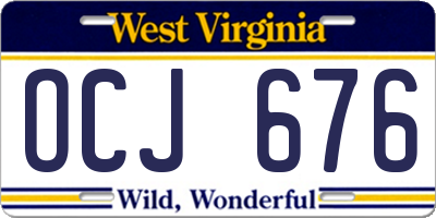 WV license plate OCJ676