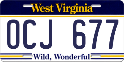 WV license plate OCJ677