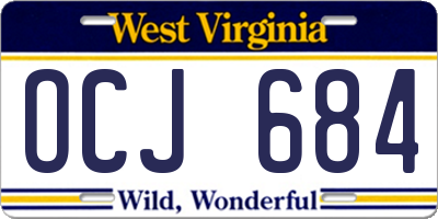 WV license plate OCJ684