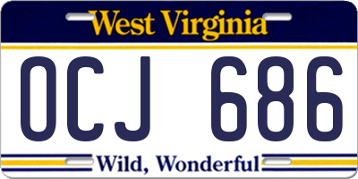 WV license plate OCJ686