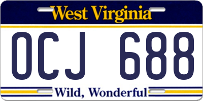 WV license plate OCJ688