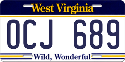WV license plate OCJ689